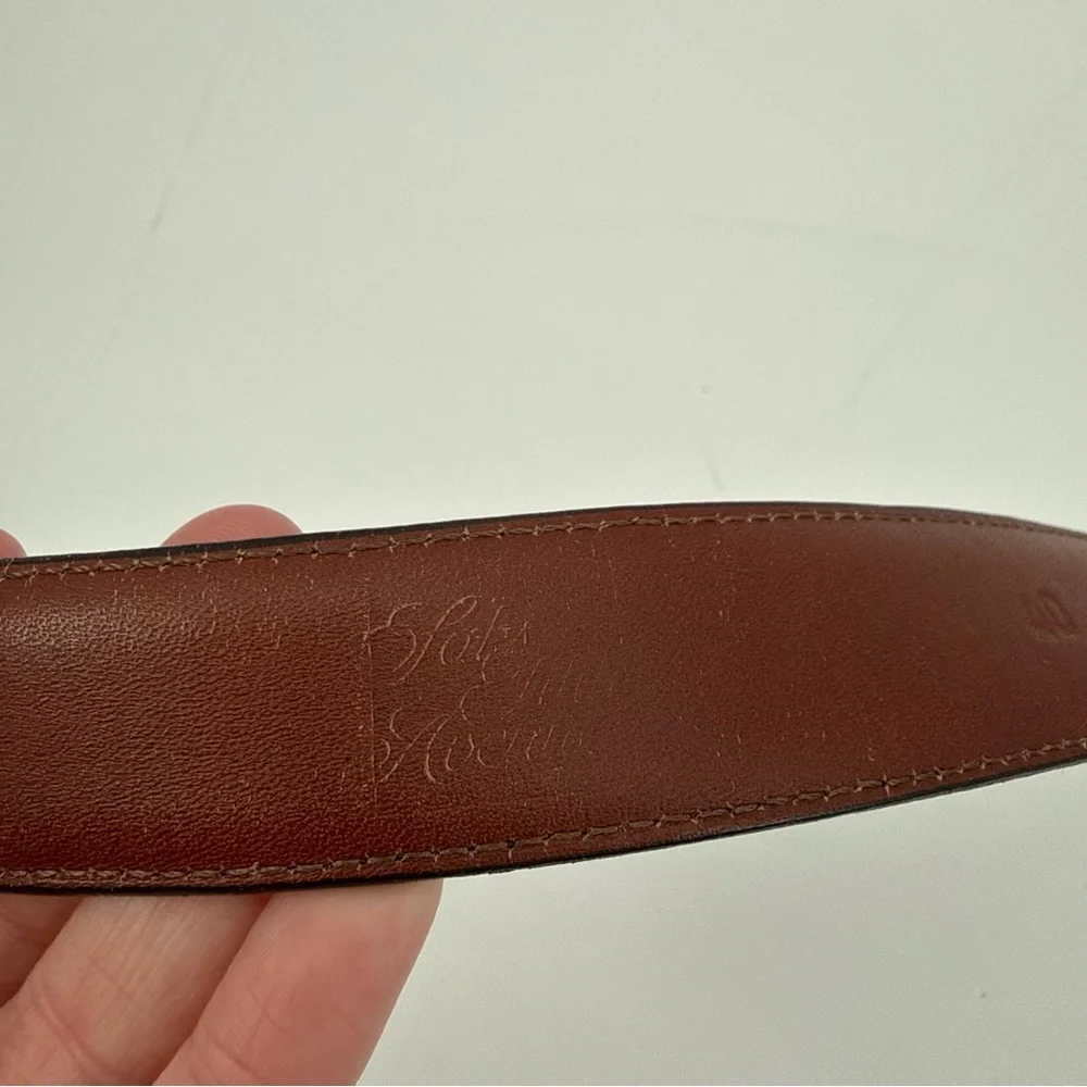 Aniline Kipskin Shoulders Black Leather Belt Mens Classic Size 40